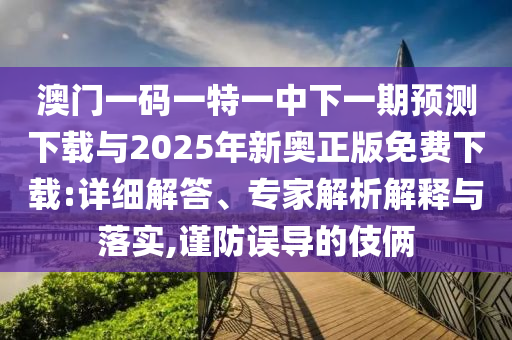 澳門一碼一特一中下一期預(yù)測(cè)下載與2025年新奧正版免費(fèi)下載:詳細(xì)解答、專家解析解釋與落實(shí),謹(jǐn)防誤導(dǎo)的伎倆