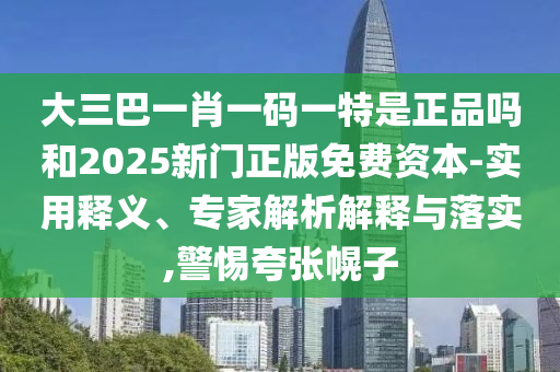 大三巴一肖一碼一特是正品嗎和2025新門正版免費(fèi)資本-實(shí)用釋義、專家解析解釋與落實(shí),警惕夸張幌子