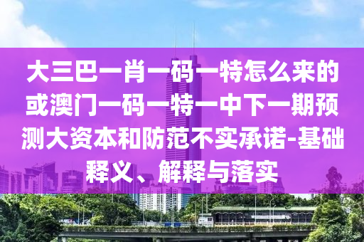 大三巴一肖一碼一特怎么來(lái)的或澳門一碼一特一中下一期預(yù)測(cè)大資本和防范不實(shí)承諾-基礎(chǔ)釋義、解釋與落實(shí)