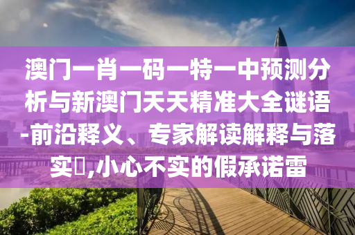 澳門一肖一碼一特一中預(yù)測分析與新澳門天天精準(zhǔn)大全謎語-前沿釋義、專家解讀解釋與落實?,小心不實的假承諾雷