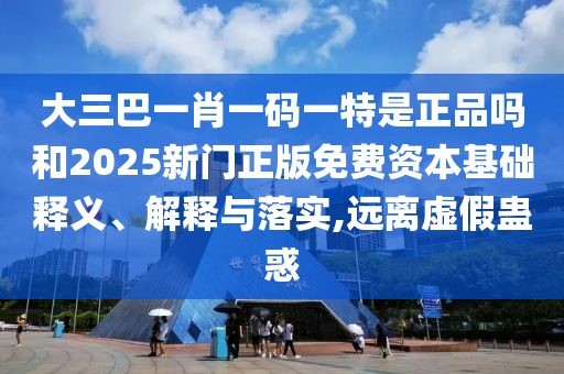 大三巴一肖一碼一特是正品嗎和2025新門正版免費(fèi)資本基礎(chǔ)釋義、解釋與落實(shí),遠(yuǎn)離虛假蠱惑