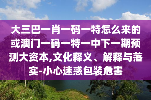 大三巴一肖一碼一特怎么來(lái)的或澳門(mén)一碼一特一中下一期預(yù)測(cè)大資本,文化釋義、解釋與落實(shí)-小心迷惑包裝危害